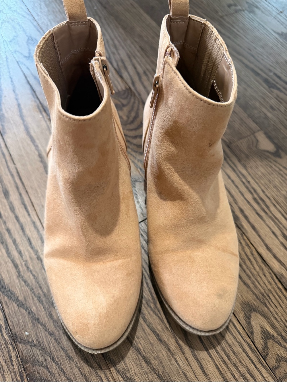 Treasure & Bond Suede Tan Side-Zip Ankle Booties size 5